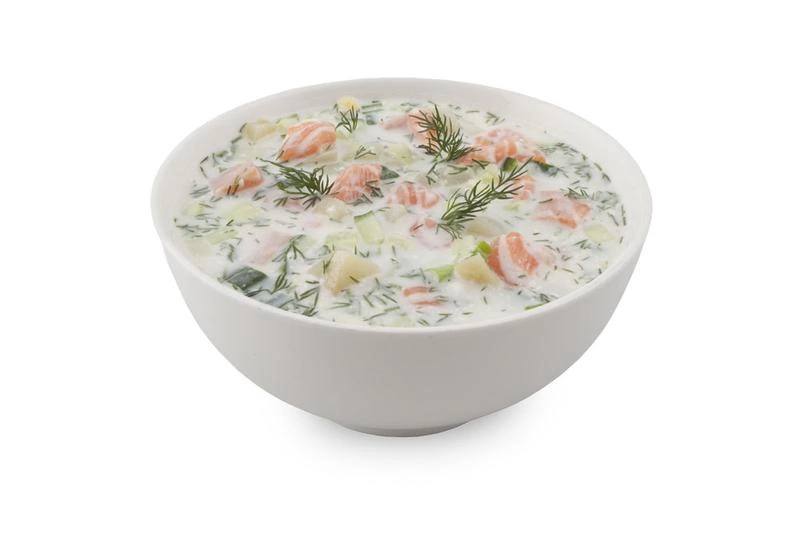 Салат с семгой и огурцом